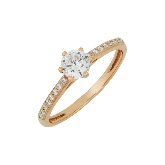 Кольцо из золота 585 пробы c фианитами