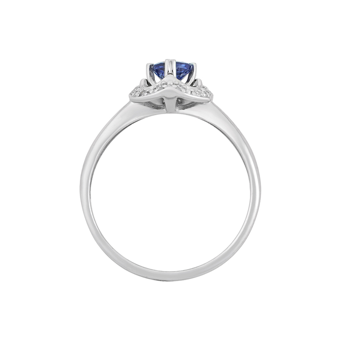 Кольцо из золота 585 пробы c танзанитом и бриллиантами, Л 0911 3505 за 31120