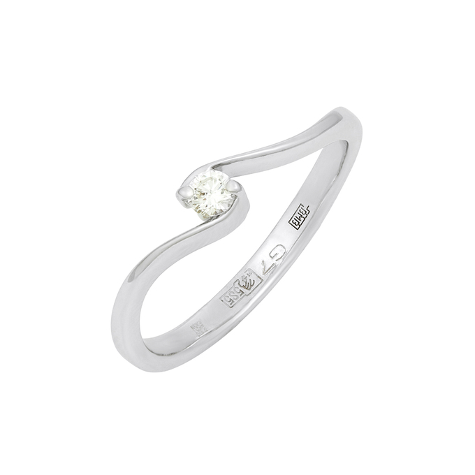 Кольцо из золота 585 пробы c бриллиантом