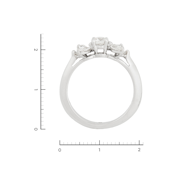Кольцо из белой платины 950 пробы c 7 бриллиантами, Л 2907 7213 за 230000