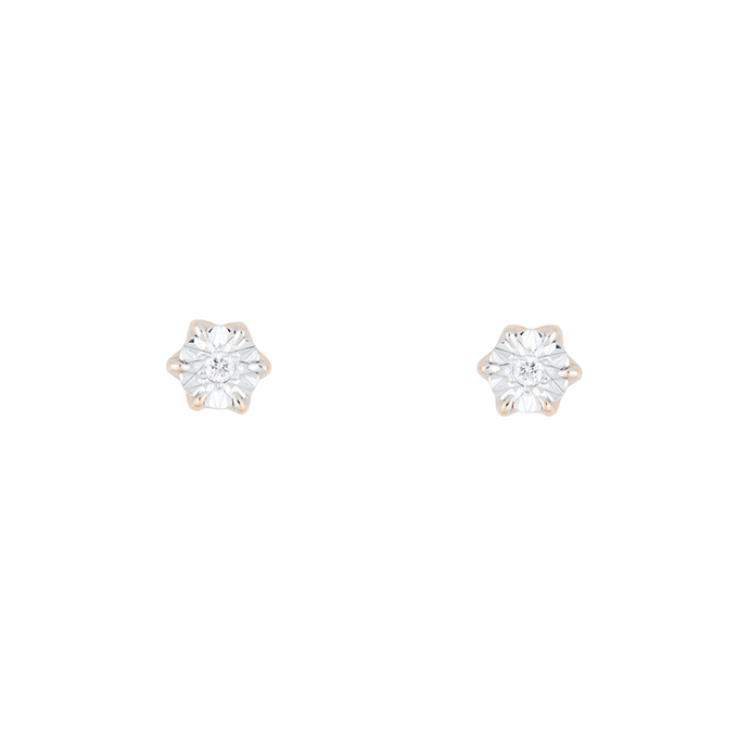 Серьги из золота 585 пробы c 2 бриллиантами
