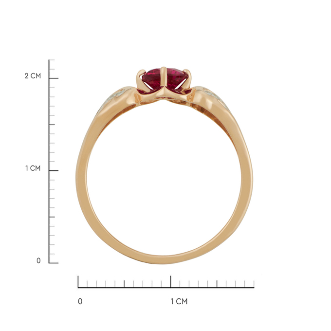 Кольцо из золота 585 пробы c бриллиантами и корундом, Л 2212 6659 за 18320