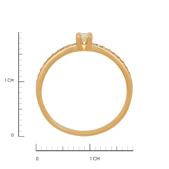 Кольцо из золота 585 пробы c бриллиантами