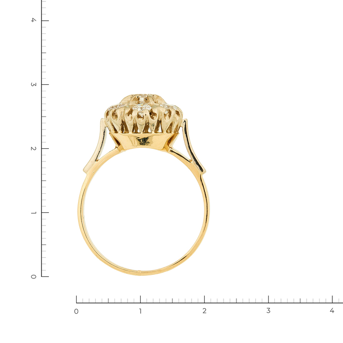 Кольцо из комбинированного золота 750 пробы c 7 бриллиантами, Л 1910 4622 за 115900