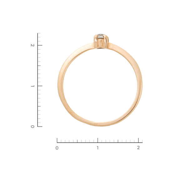 Кольцо из красного золота 585 пробы c 1 бриллиантом, Л22085070 за 8950