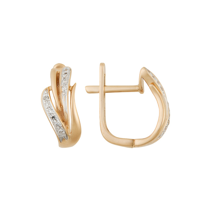 Серьги из золота 585 пробы c бриллиантами, Ц О007 2642 за 28300