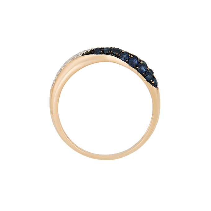 Кольцо из золота 585 пробы c сапфирами и бриллиантами, Л 4107 4085 за 31600