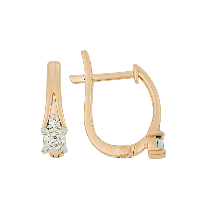 Серьги из золота 585 пробы c бриллиантами