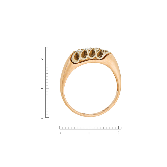Кольцо из комбинированного золота 585 пробы c 4 бриллиантами, Л 2810 1143 за 39000