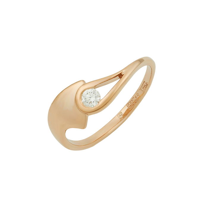 Кольцо из золота 585 пробы c бриллиантом