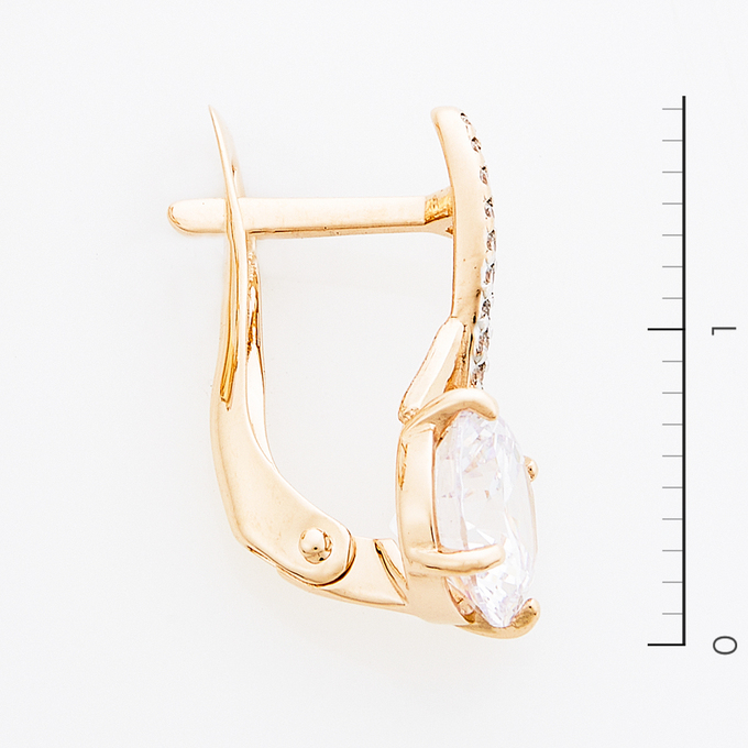Серьги из красного золота 585 пробы c фианитами