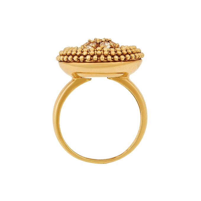 Кольцо из золота 585 пробы c аметистами, хризолитами, топазами, цитринами и цирконами, Л 2812 5001 за 75600