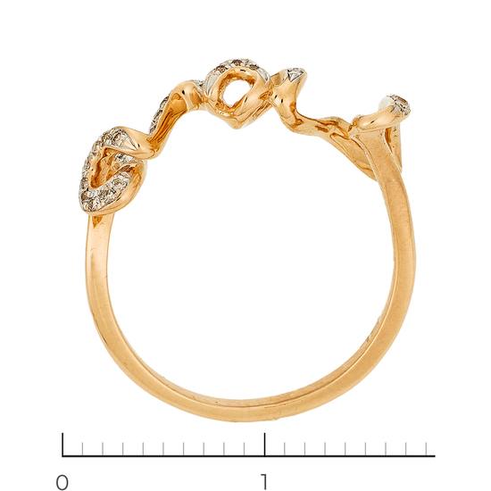 Кольцо из комбинированного золота 585 пробы c 38 бриллиантами, Л45044861 за 15050