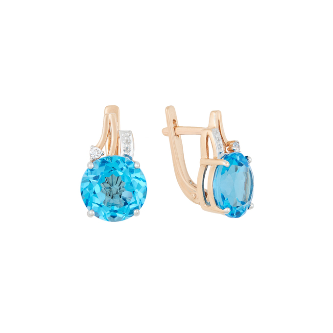 Серьги из золота 585 пробы c топазами и фианитами, Л 3705 2133 за 48240