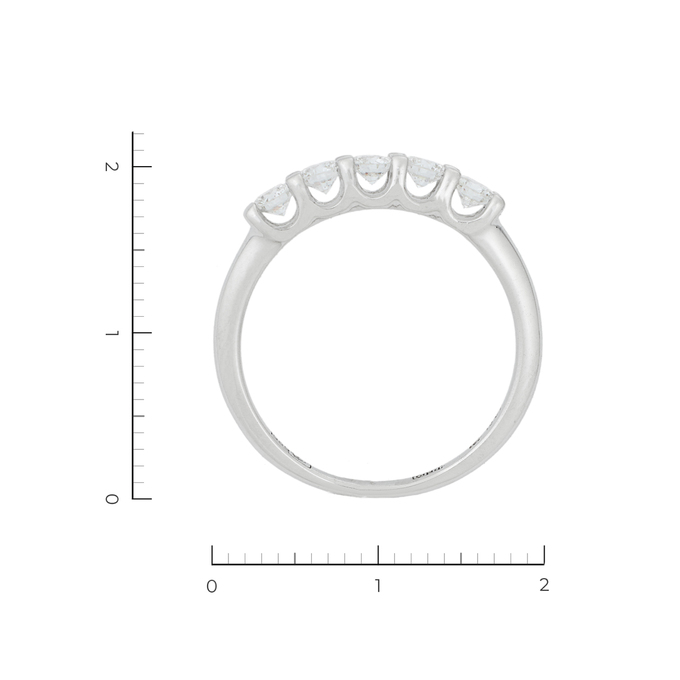 Кольцо из белого золота 585 пробы c 5 бриллиантами, Л 2912 4984 за 61250