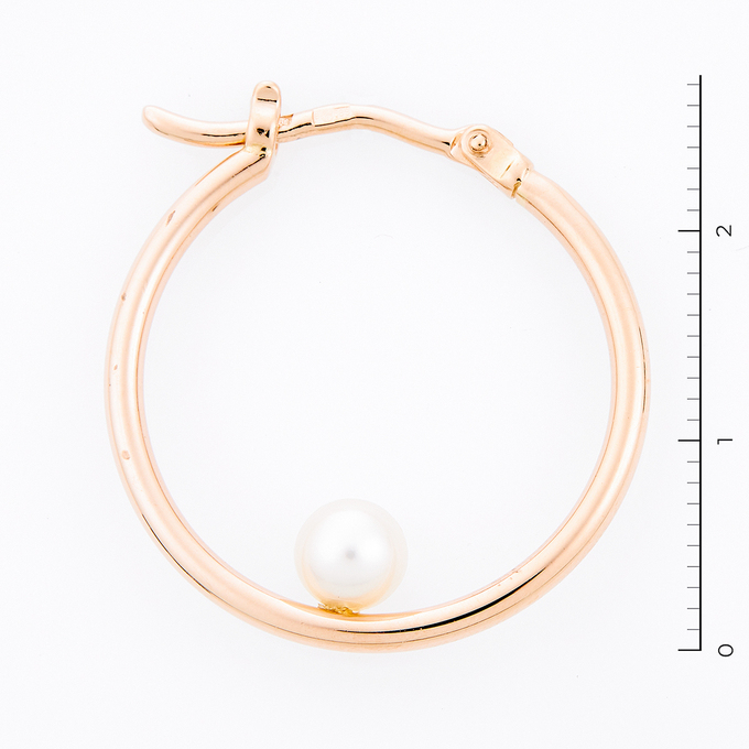 Серьги из золота 585 пробы c 2 культ. жемчугами