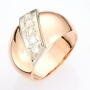 Кольцо из комбинированного золота 583 пробы c 5 бриллиантами 127652 фото 1