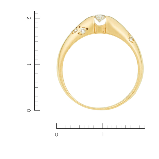 Кольцо из желтого золота 585 пробы c 9 бриллиантами, Л19109896 за 24450