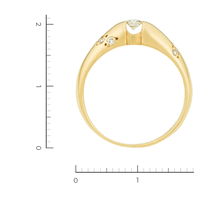 Кольцо из желтого золота 585 пробы c 9 бриллиантами, Л 1910 9896 за 18515