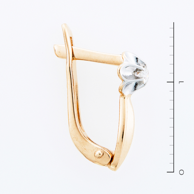 Серьги из золота 585 пробы c 2 бриллиантами