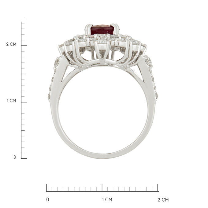 Кольцо из золота 750 пробы c рубином и бриллиантами, Л 2415 3187 за 155000
