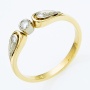 Кольцо из комбинированного золота 750 пробы c 3 бриллиантами Л06150863 фото 1
