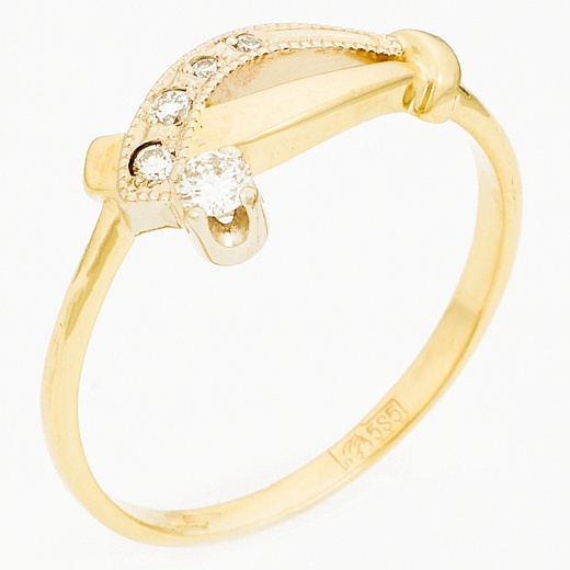 Кольцо из комбинированного золота 585 пробы c 5 бриллиантами Л43055807 фото 1