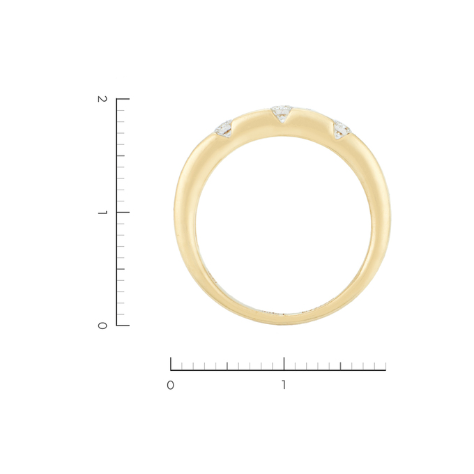 Кольцо из желтого золота 750 пробы c 3 бриллиантами, Л 6201 3729 за 65000