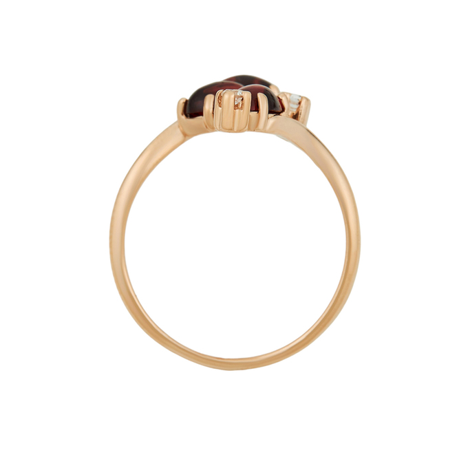 Кольцо из золота 585 пробы c гранатами и фианитами, Л 3606 3556 за 29680