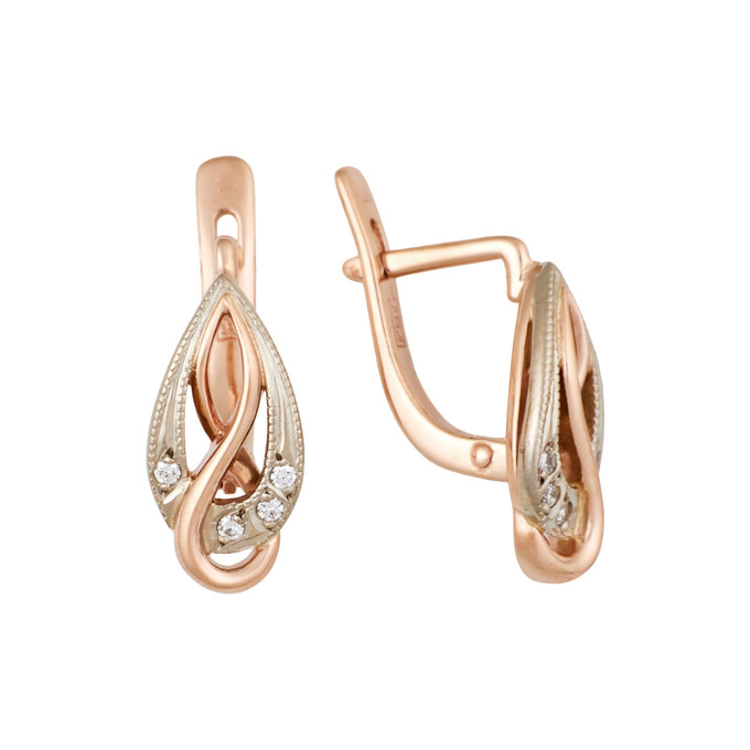 Серьги из золота 585 пробы с бриллиантами, Л 5405 5904 за 56800