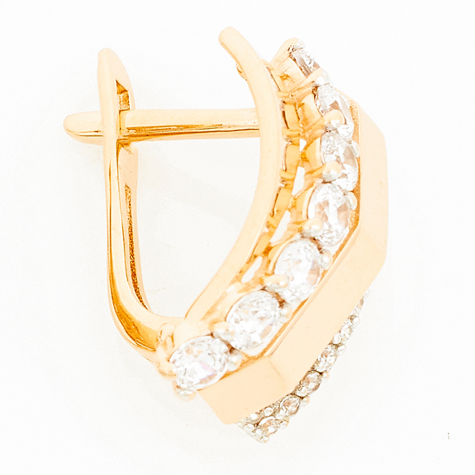Серьги из золота 585 пробы c фианитами