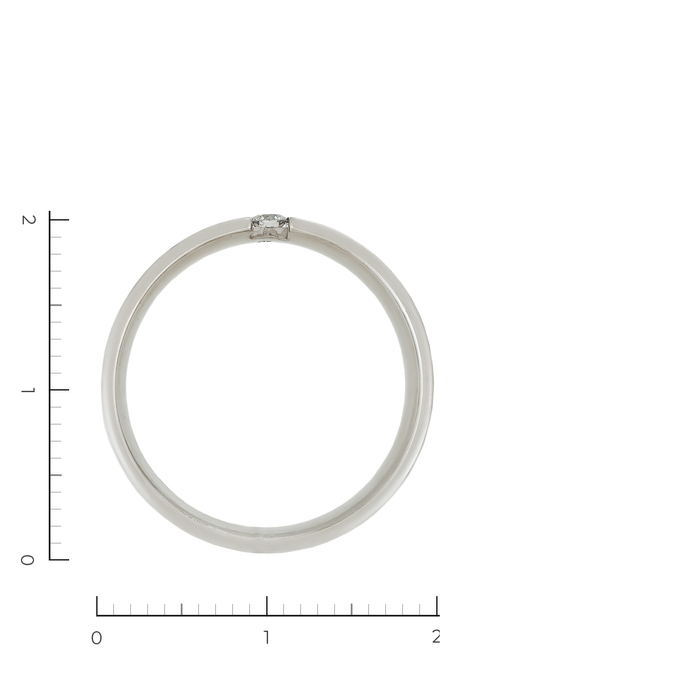 Кольцо из белого золота 585 пробы c 1 бриллиантом