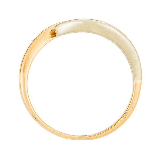 Кольцо из комбинированного золота 500 пробы c 1 бриллиантом, Л31122928 за 13140