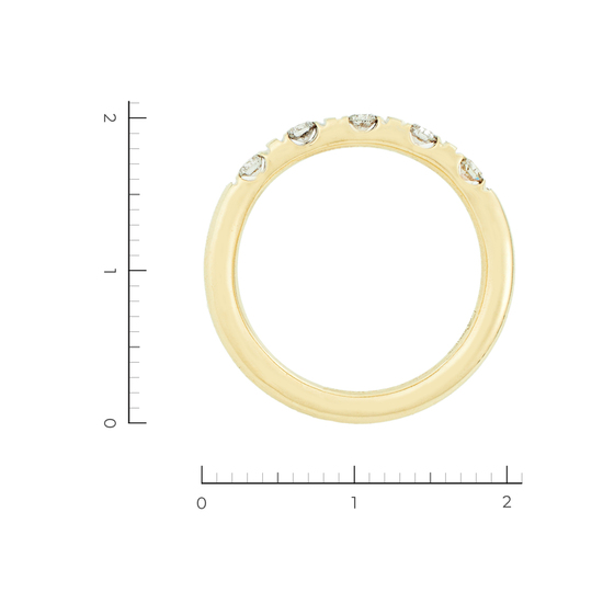 Кольцо из желтого золота 585 пробы c 5 бриллиантами, Л11152058 за 17955