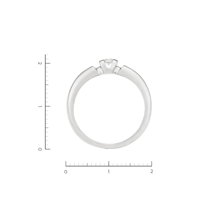 Кольцо из белого золота 585 пробы c 1 бриллиантом
