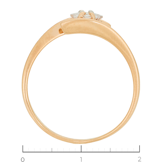 Кольцо из красного золота 585 пробы c 1 фианитом, Л39101676 за 9780