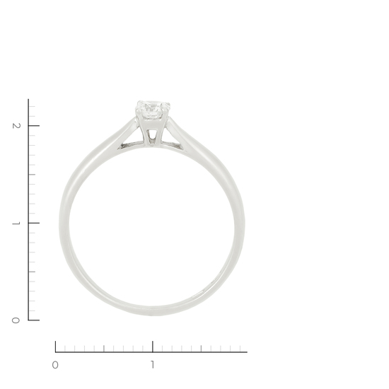 Кольцо из белой платины 950 пробы c 1 бриллиантом, Л28085191 за 49520
