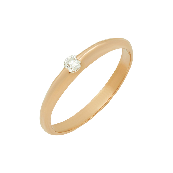 Кольцо из золота 585 пробы c бриллиантом, Л 4508 2826 за 19120