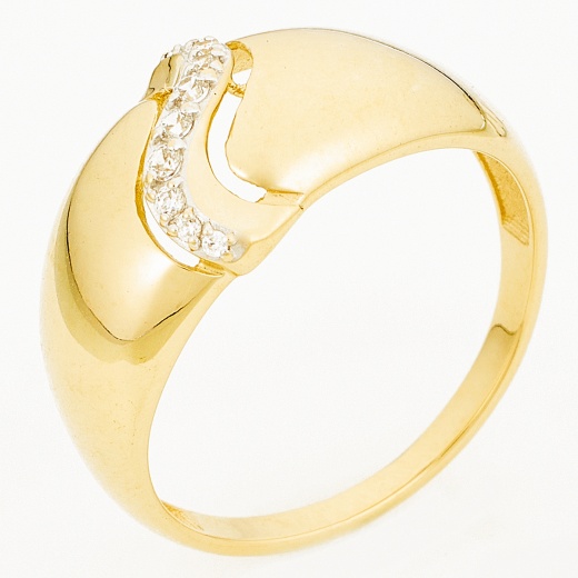 Кольцо из желтого золота 585 пробы c фианитами Л36059789 фото 1