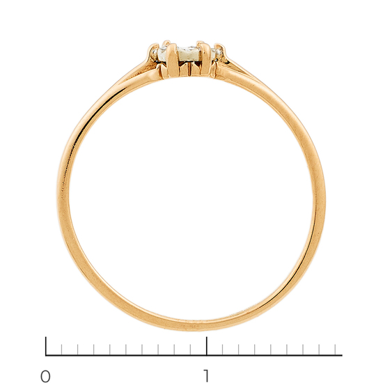 Кольцо из комбинированного золота 585 пробы c 1 бриллиантом, Л09104553 за 4050