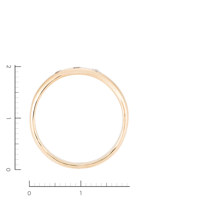 Кольцо из золота 585 пробы c 3 бриллиантами, Л 2810 4124 за 28400