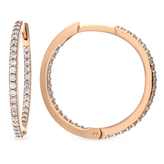 Серьги из золота 585 пробы c фианитами