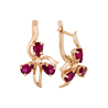 Серьги из золота 585 пробы c корундами
