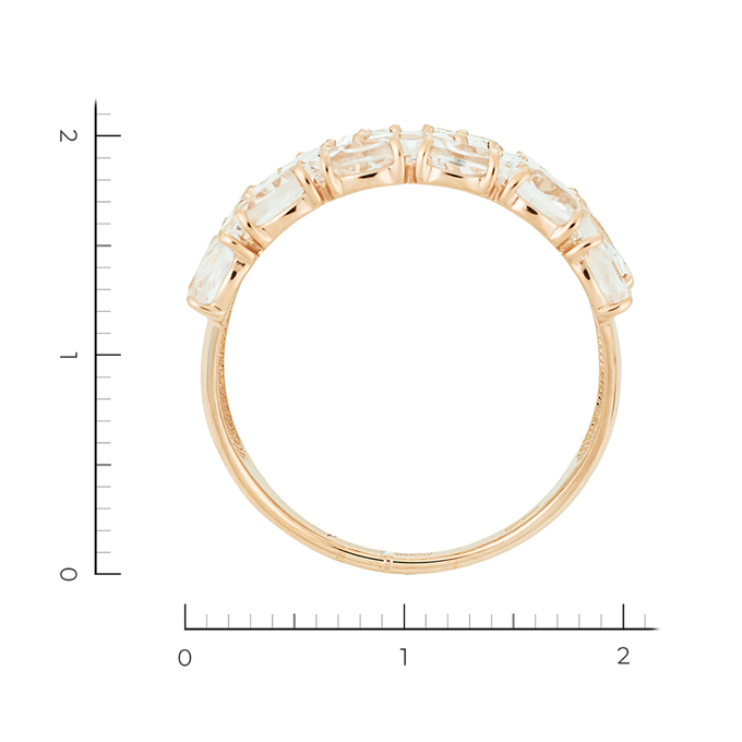 Кольцо из красного золота 585 пробы c 17 горн. хрусталями