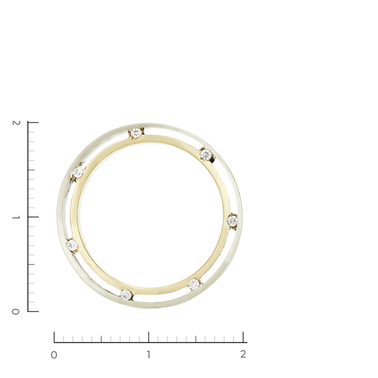 Кольцо из комбинированного золота 585 пробы c фианитами, Л23158259 за 28500