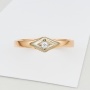 Кольцо из комбинированного золота 583 пробы c 1 бриллиантом Л16139125 фото 2