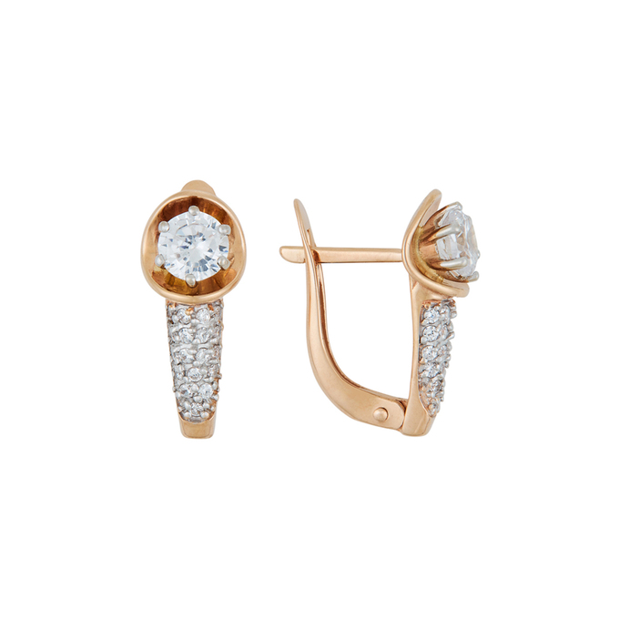 Серьги из золота 585 пробы c фианитами, Л 7501 5438 за 25280