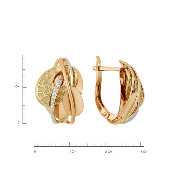 Серьги из золота 585 пробы c фианитами