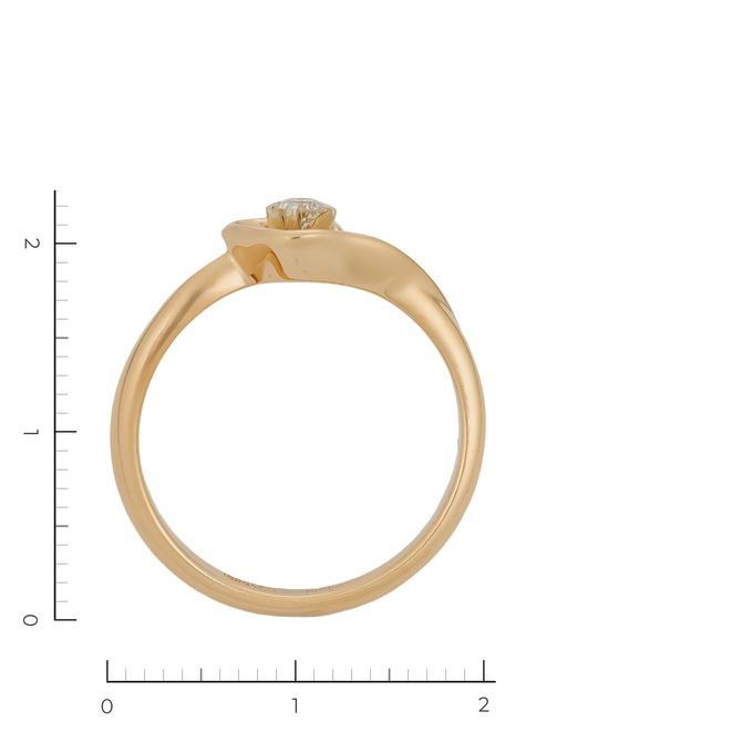Кольцо из красного золота 585 пробы c 1 бриллиантом, Л 5701 8637 за 35120