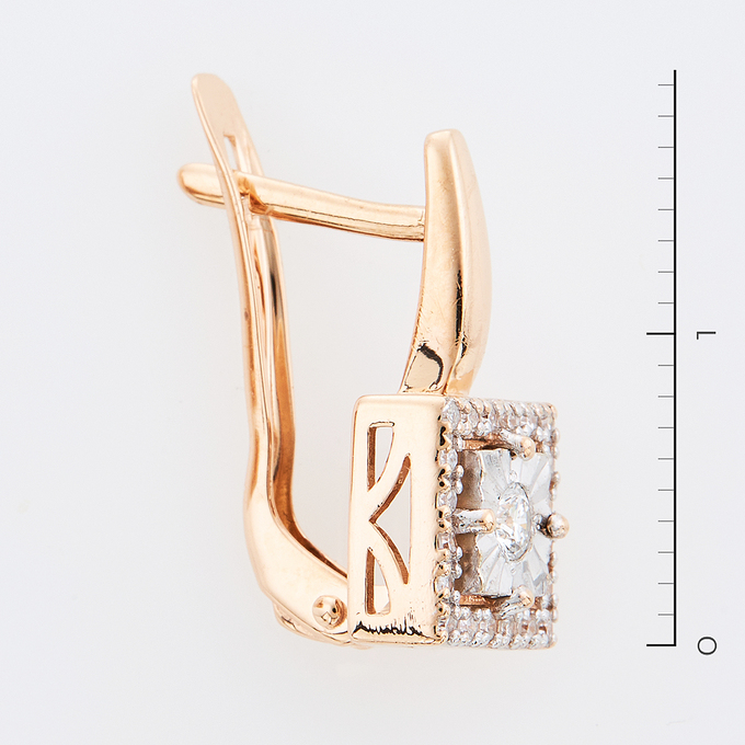Серьги из золота 585 пробы c 42 бриллиантами